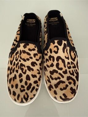 Keds x Kate Spade Leopard Print Slip-On Sneakers - Tan/Black